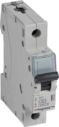 Legrand 10 stk TX³ MCB automatsikring C63 1P 1M 6/6kA