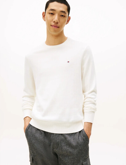 Tommy Hilfiger Pima Org Ctn Cashmere Crew Neck - White - XXL Tommy Hilfiger Pima Org Ctn Cashmere Crew Neck - White - XXL