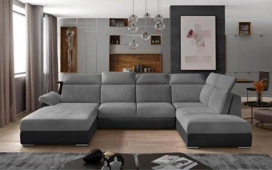 Seksjon Eltap Evanell 336x211x102 cm   Monolith 84 Monolith 97 Lys grå Mørk grå Venstre