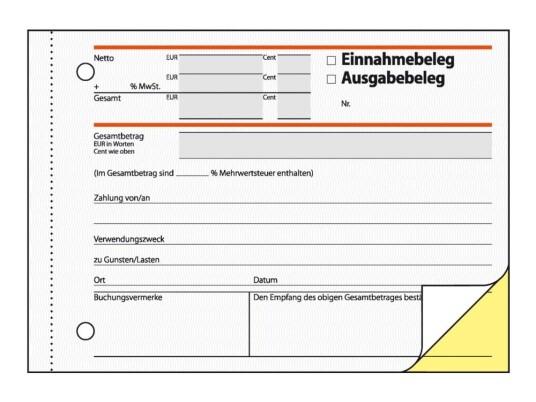Sigel Inntekts/Utgifts-Kupong 40 Ark A6 Landskap Dublett Karbonfri