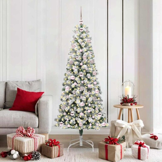  Kunstig sammensatt juletre med LED  stripelys 180 cm PVC