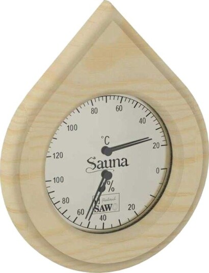 Badstu Thermo-Hygrometer SAWO Vanndråpe