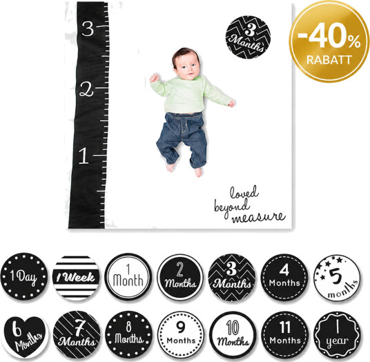 Lulujo Fototeppe + Milestone Cards Loved Beyond Measure Hello World