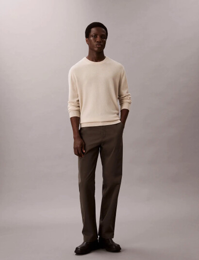 Calvin Klein Ls Classic Cashmere Crewneck 12G - Cream - XL Calvin Klein Ls Classic Cashmere Crewneck 12G - Cream - XL