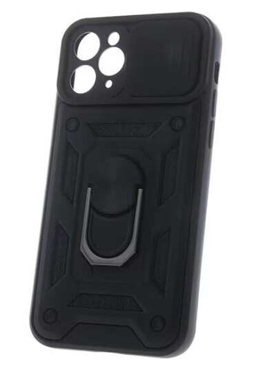 Defender bakdeksel med mobilring for iPhone SE 2024 Svart