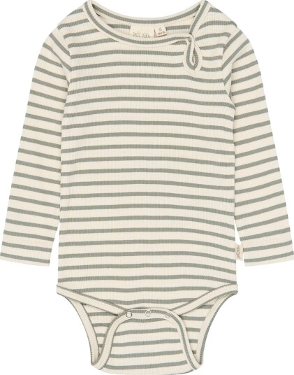 Petit Piao Body I/e   PPSky   Shadow Striped   Petit Piao   1 år (80)   Langermet Body Armygrønn Beige Grønn