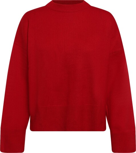 Davida Cashmere Boxy O Neck Sweater RED S
