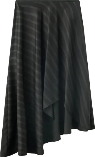 Mango Asymmetric Striped Lyocell Skirt GREY 36