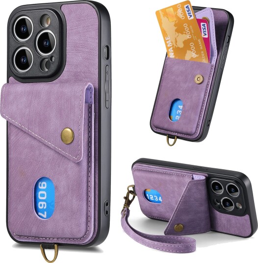 Trolsk Lommebokskall med Håndrem (iPhone 15 Pro) Lilla