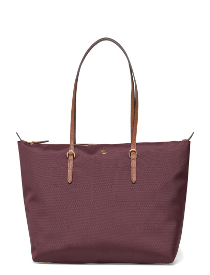 Lauren Ralph Lauren Nylon Medium Keaton Tote Bag - Burgundy - ONE SIZE