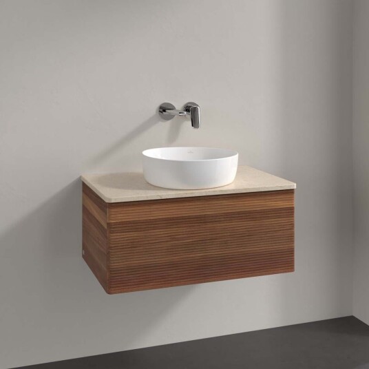 Villeroy & Boch Antao Servantskap med 1 skuff 80x50x36 cm u/lys Valnøtt/Crème Villeroy & Boch Antao Servantskap med 1 skuff 80x50x36 cm u/lys Valnøtt/Crème