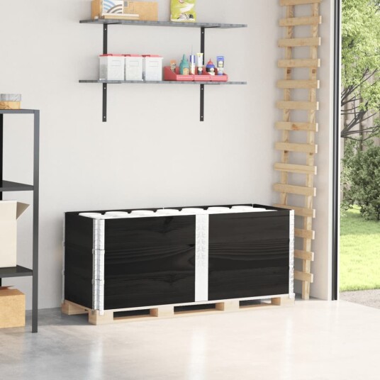  Pallekarmer 3 stk svart 150x50 cm heltre furu