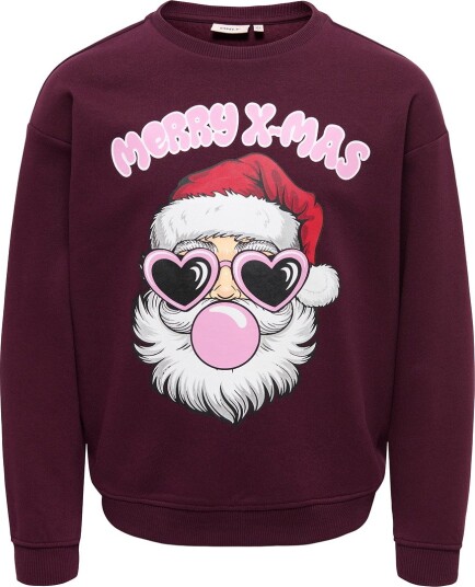 Kids Only Collegegenser - KogXmas - Vinsmaking/Santa HoHo - Kids Only - 5-6 år (110-116) - Collegegenser Bordeaux Hvit Rosa Rød Svart