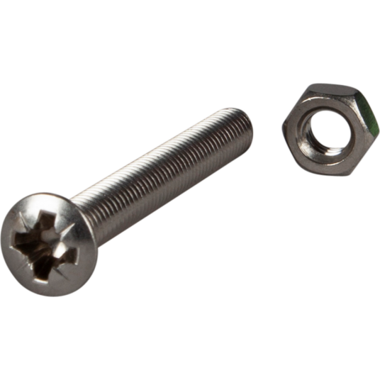 Essve Maskinskrue Med Mutter Linsehode Phillips Ph Rustfritt Stal M6 L: 50mm Ant: 10stk Essve Maskinskrue Med Mutter Linsehode Phillips Ph Rustfritt Stal M6 L: 50mm Ant: 10stk