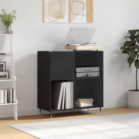  Hifi benk svart 84,5x38x89 cm konstruert tre