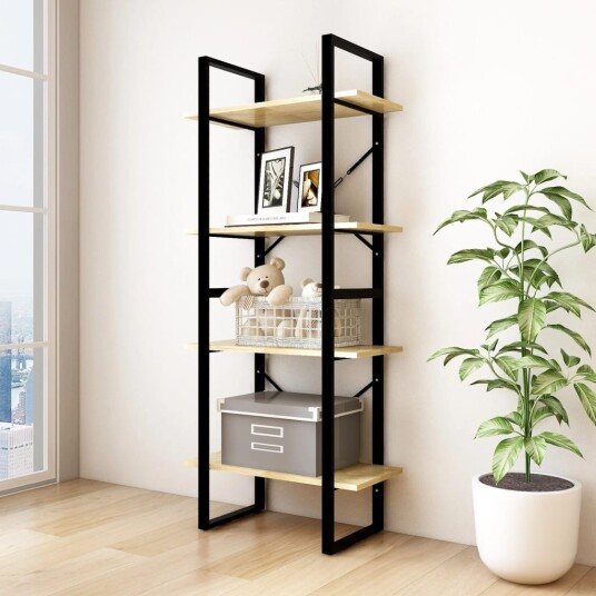 vidaXL Bokhylle 4 niv?er 60x30x140 cm heltre furu