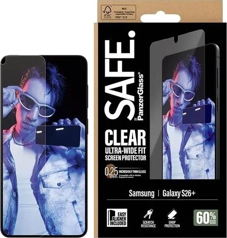 SAFE by PanzerGlass Screen Protector Samsung Galaxy S26+ | Ultra-Wide Fit w. EasyAligner