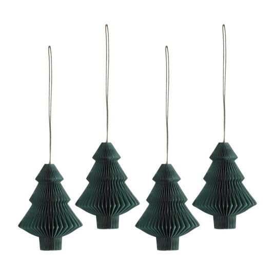 Scandi Living Tree juletrekuler 4-pakning Forest Green