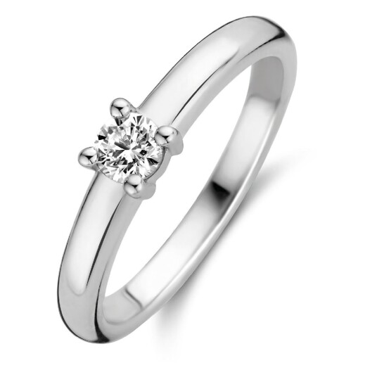 Ti Sento Solitaire ring i 925 sølv med zirkonia