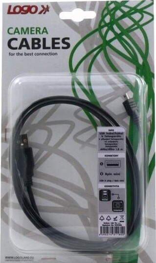 Usb-Kabel Logo Usb-A Til Miniusb 1,8 M Svart 31180