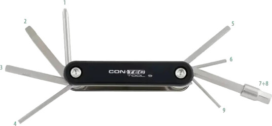 CONTEC Tool 9 multitool sort/sølv