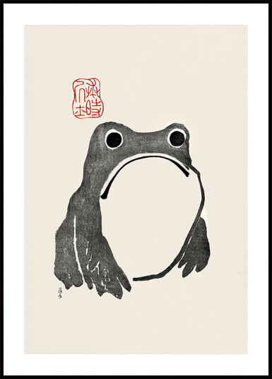 Grumpy Frog I Black Plakat Plakat / 100x150cm