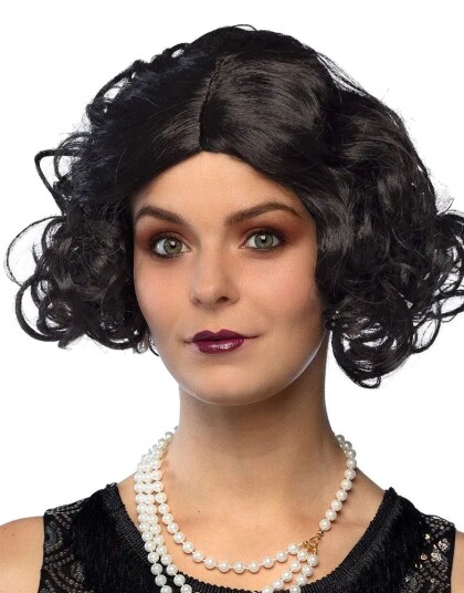 Svart Roaring "20s Flapper Parykk