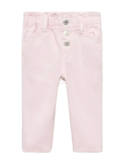 Mango Paper Bag Jeans With Buttons - Pink - 3-4