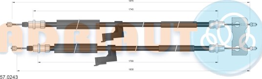 Tautrekk håndbremse ADRIAUTO 57.0243 Tautrekk håndbremse ADRIAUTO 57.0243
