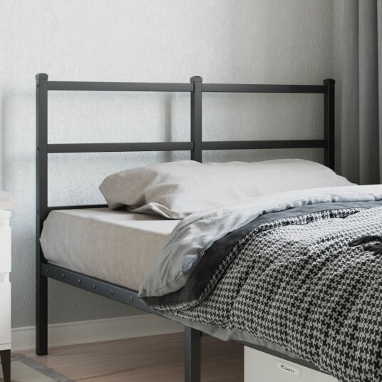 Sengegavl i metall svart 120 cm 8721012302938