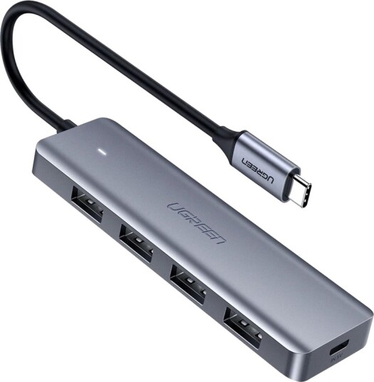 UGREEN 4-in-1 USB C Hub USB-hub - 4 porter - Sølv UGREEN 4-in-1 USB C Hub USB-hub - 4 porter - Sølv