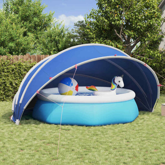 vidaXL Poolkuppel Blå 500 x 500 x 236 cm 185T polyester med PU-belegg