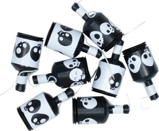Hodeskalle Party Poppers Svart og Hvit (8 stk) Halloween 72034