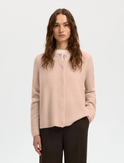 Selected Slflulu New Ls Knit Cardigan Noos - Pink - S Selected Slflulu New Ls Knit Cardigan Noos - Pink - S