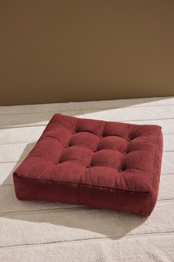 Jotex Gulvpute Manchester 64x64x15 Cm Polyester Burgunderrød cordfløyel Luca 1917824040