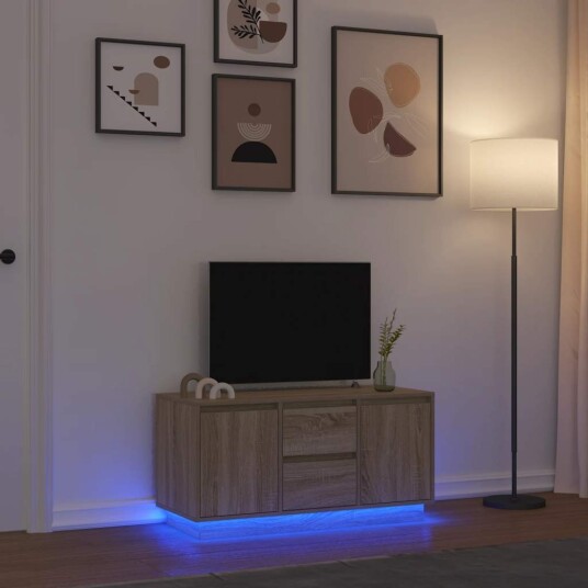 TV benk med LED lys sonoma eik 100x41x50 cm TV benk med LED lys sonoma eik 100x41x50 cm