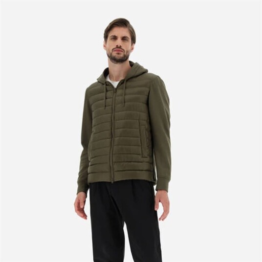 Herno Ultralight Nylon & Fleece Bomber Jacket - Verde Militare Grønn 54 Herno Ultralight Nylon & Fleece Bomber Jacket - Verde Militare Grønn 54