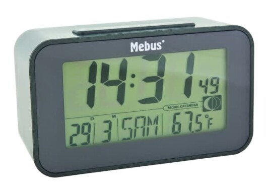 Mebus 51460 Digital vekkerklokke Antrasitt F,°C LCD 2 linjer 120 mm
