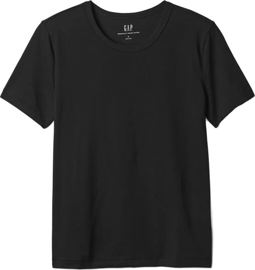 GAP 100% Organic Cotton Vintage Crewneck T Shirt   TRUE BLACK V2 2   S