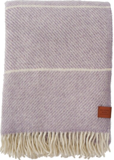 Klippan Yllefabrik Ullpledd   130x200 cm   resirkulert ull/lammeull   Frank Purple