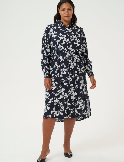 Kaffe Curve Kcalicia Shirt Dress - Navy - 48 Kaffe Curve Kcalicia Shirt Dress - Navy - 48