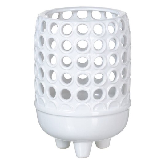 Bigbuy Home Vase 16,5 X 16,5 X 24,5 Cm Keramikk Hvit
