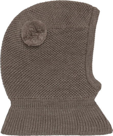 Huttelihut Balaclava Windstop Pompoms - Brown - 52\2-4Y