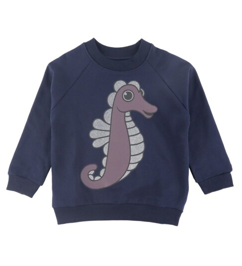 DYR Cph Collegegenser Dyrebelg Dark Navy Sjøhest DYR 3 år (98) Collegegenser Lilla Marineblå