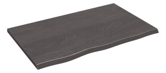 vidaXL Vegghylle m?rkegr? 80x50x2 cm behandlet heltre eik