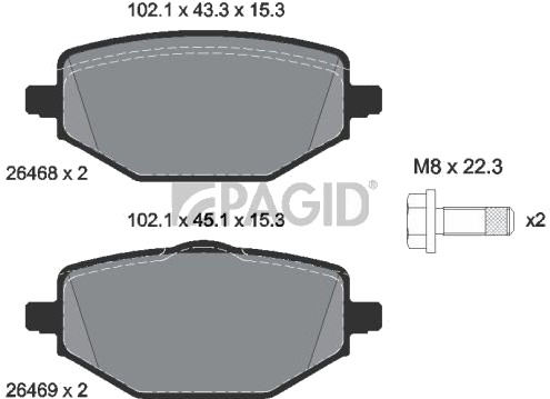 PAGID T2947N Bremseklosser PAGID T2947N Bremseklosser