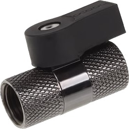 Alphacool 2 Way Ball Valve Svart Nikkel 17354