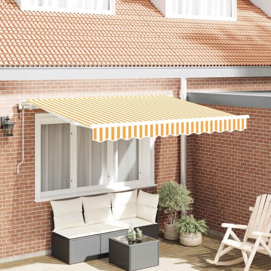 vidaXL Uttrekkbar markise Gul 300 x 200 cm stoff