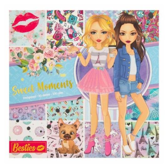 Besties Designpad m/ fargerikt print 25x25cm - Sweet Moments Besties Designpad m/ fargerikt print 25x25cm - Sweet Moments