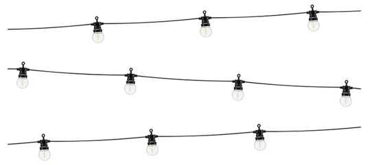 PartyDeco Lyslenke LED Svart